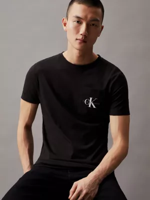 Calvin Klein T-shirt Slim à Poche Avec Monogramme 3 Calvin Klein T-shirt Slim à Poche Avec Monogramme