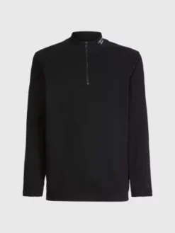 Calvin Klein T-shirt à Manches Longues Et Col Zippé -Calvin Klein Soldes J30J322464 BEH alternate5