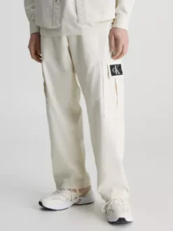 Calvin Klein Pantalon Cargo Relaxed En Sergé De Coton