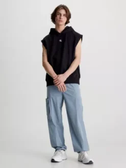 Calvin Klein Pantalon Cargo à Jambes Larges En Tissu Recyclé 12 Calvin Klein Pantalon Cargo à Jambes Larges En Tissu Recyclé -Calvin Klein Soldes J30J322919 PN6 alternate4