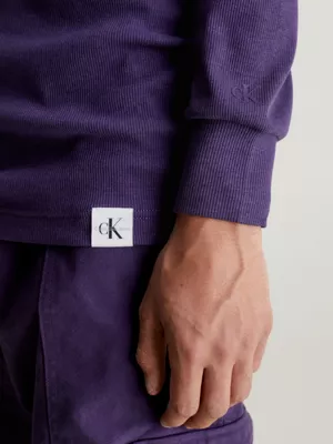 Calvin Klein T-shirt Slim Côtelé à Manches Longues 5 Calvin Klein T-shirt Slim Côtelé à Manches Longues – Image 3