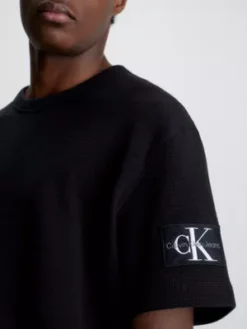 Calvin Klein T-shirt En Coton Gaufré 11 Calvin Klein T-shirt En Coton Gaufré -Calvin Klein Soldes J30J323489 BEH alternate3