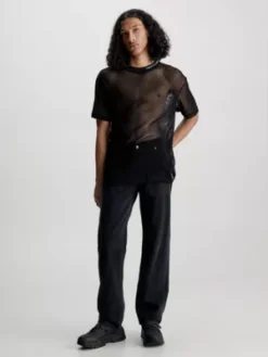 Calvin Klein T-shirt Relaxed En Maille -Calvin Klein Soldes J30J323557 BEH alternate4