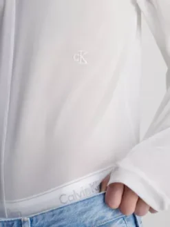 Calvin Klein Haut Slim En Maille à Manches Longues -Calvin Klein Soldes J30J323566 YAF alternate3