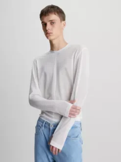 Calvin Klein Haut Slim En Maille à Manches Longues
