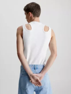 Calvin Klein Débardeur Slim Ajouré -Calvin Klein Soldes J30J323568 YAF alternate2