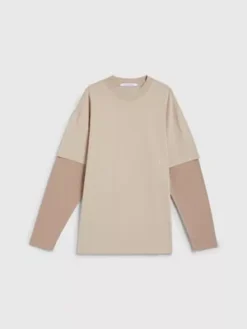 Calvin Klein T-shirt à Manches Longues Double épaisseur -Calvin Klein Soldes J30J323569 ABM alternate5