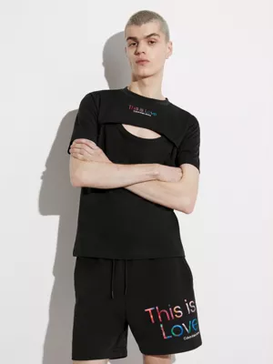 Calvin Klein T-shirt Slim Ajouré - Pride 3 Calvin Klein T-shirt Slim Ajouré - Pride