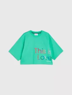 Calvin Klein T-shirt Court Oversize - Pride -Calvin Klein Soldes J30J323605 LAY alternate6