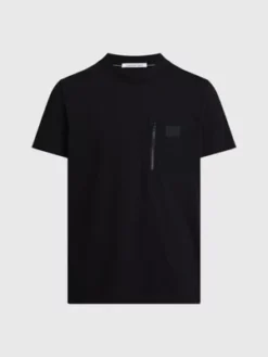 Calvin Klein T-shirt à Poche En Mélange De Matières -Calvin Klein Soldes J30J323997 BEH alternate4