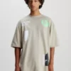 Calvin Klein T-shirt Oversize Avec Multiples Logos -Calvin Klein Soldes J30J324011 PED main