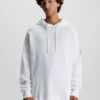 Calvin Klein Sweat-shirt à Capuche En Coton Gaufré Avec Insigne -Calvin Klein Soldes J30J324338 YAF main