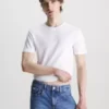 Calvin Klein T-shirt Super Slim Avec Col En V -Calvin Klein Soldes J30J325470 YAF main