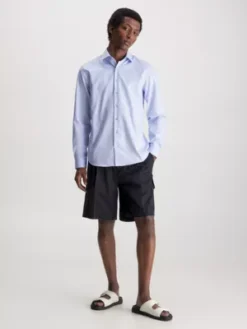 Calvin Klein Chemise De Soirée Ajustée En Sergé -Calvin Klein Soldes K10K108427 0GY alternate3