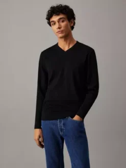 Calvin Klein Pull à Col V En Laine Mérinos