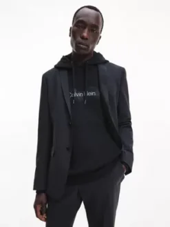 Calvin Klein Veste Blazer Slim En Laine Bicolore