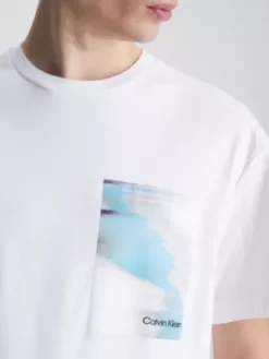 Calvin Klein T-shirt En Coton Bio Avec Imprimé Glitch -Calvin Klein Soldes K10K111132 YAF alternate2