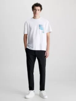 Calvin Klein T-shirt En Coton Bio Avec Imprimé Glitch -Calvin Klein Soldes K10K111132 YAF alternate3