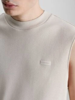 Calvin Klein Veste Sans Manches En Coton Bio Piqué Nid D'abeille -Calvin Klein Soldes K10K111181 ACE alternate2