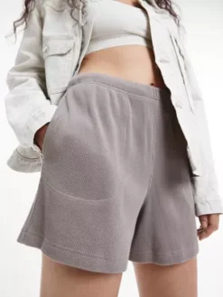 Calvin Klein Short Unisexe En Coton Gaufré - CK Standards -Calvin Klein Soldes K10K111334 PQ0 alternate6