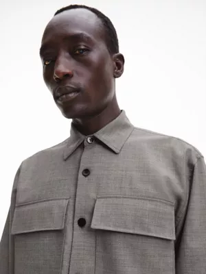 Calvin Klein Surchemise Bicolore En Laine 6 Calvin Klein Surchemise Bicolore En Laine – Image 4