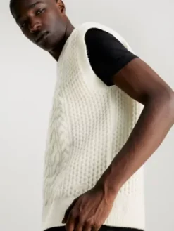 Calvin Klein Veste En Laine Mélangée Torsadée -Calvin Klein Soldes K10K111571 YAH alternate3