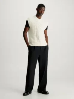 Calvin Klein Veste En Laine Mélangée Torsadée -Calvin Klein Soldes K10K111571 YAH alternate4