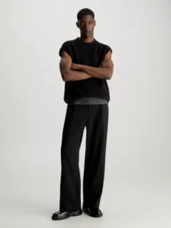 Calvin Klein Veste En Laine Mélangée Côtelée -Calvin Klein Soldes K10K111572 BEH alternate4