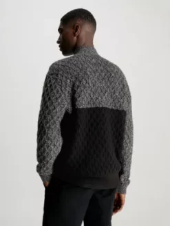 Calvin Klein Pull Texturé Color-block -Calvin Klein Soldes K10K111577 BEH alternate2