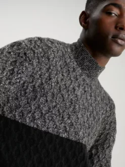 Calvin Klein Pull Texturé Color-block -Calvin Klein Soldes K10K111577 BEH alternate3