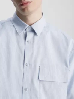 Calvin Klein Chemise Relaxed En Sergé à Rayures 9 Calvin Klein Chemise Relaxed En Sergé à Rayures -Calvin Klein Soldes K10K111590 C3N alternate2