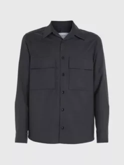 Calvin Klein Surchemise Relaxed En Sergé De Laine -Calvin Klein Soldes K10K111656 PC9 alternate4