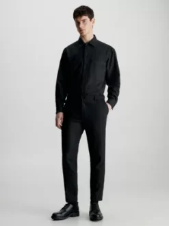 Calvin Klein Pantalon En Laine Mélangée 10 Calvin Klein Pantalon En Laine Mélangée -Calvin Klein Soldes K10K111714 BEH alternate3