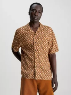 Calvin Klein Chemise De Bowling Boxy Imprimée