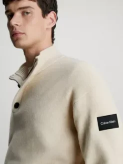 Calvin Klein Pull à Col Boutonné -Calvin Klein Soldes K10K111960 PB5 alternate2