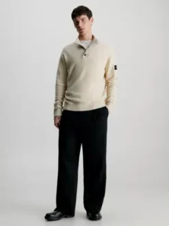 Calvin Klein Pull à Col Boutonné -Calvin Klein Soldes K10K111960 PB5 alternate3