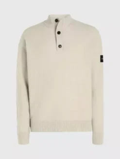 Calvin Klein Pull à Col Boutonné -Calvin Klein Soldes K10K111960 PB5 alternate4