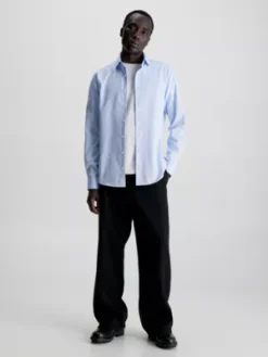 Calvin Klein Chemise Slim En Sergé Texturé 10 Calvin Klein Chemise Slim En Sergé Texturé -Calvin Klein Soldes K10K112083 CK2 alternate3