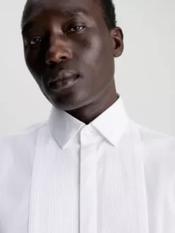 Calvin Klein Chemise Slim De Smoking En Popeline élastique -Calvin Klein Soldes K10K112092 YAF alternate2