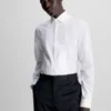 Calvin Klein Chemise Slim De Smoking En Popeline élastique 2 Calvin Klein Chemise Slim De Smoking En Popeline élastique -Calvin Klein Soldes K10K112092 YAF main