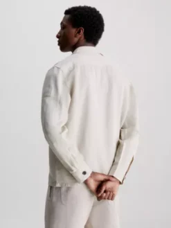 Calvin Klein Surchemise Boxy En Coton Et Lin -Calvin Klein Soldes K10K112336 ACE alternate1